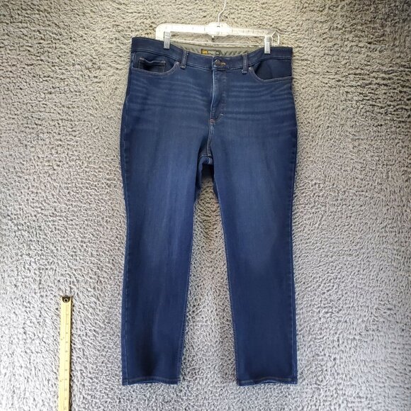 Lee Jeans Womens 16 Short Blue Straight Leg Slim Fit Stretch Denim - Picture 1 of 12